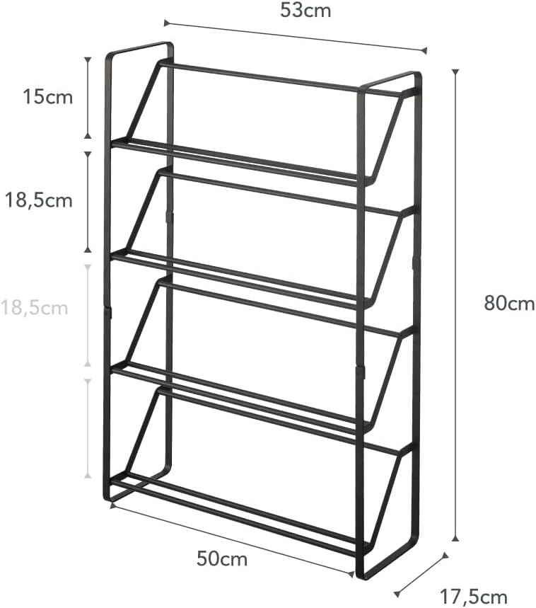 image:imageYAMAZAKI Home 4Tier Slim Metal Shoe Rack Narrow Shoe Organizer for Entryway Or Hallway Steel One Size WhiteBlack