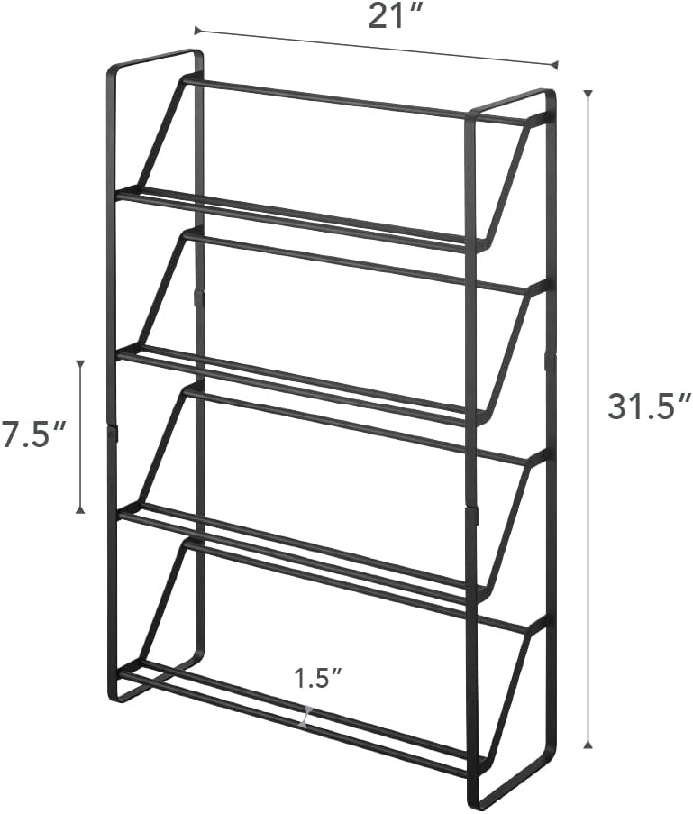 image:imageYAMAZAKI Home 4Tier Slim Metal Shoe Rack Narrow Shoe Organizer for Entryway Or Hallway Steel One Size WhiteBlack