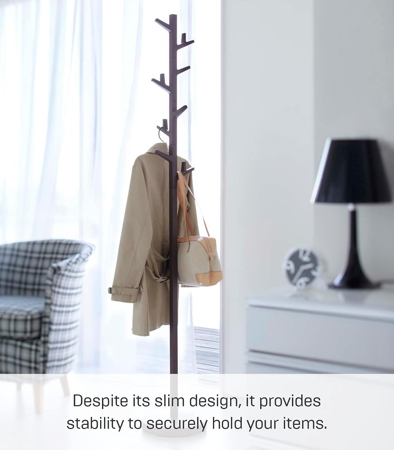 image:imageYAMAZAKI Home Branch Coat Rack TreeStanding Coat and Hat Hanger 69 SteelBrown