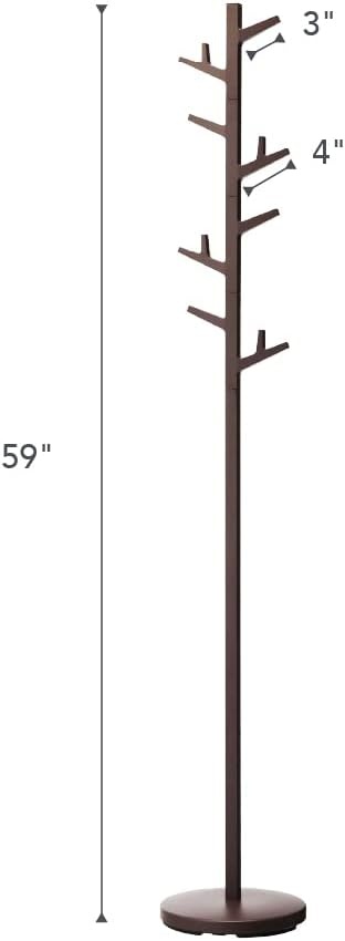 image:imageYAMAZAKI Home Branch Coat Rack TreeStanding Coat and Hat Hanger 69 SteelBrown