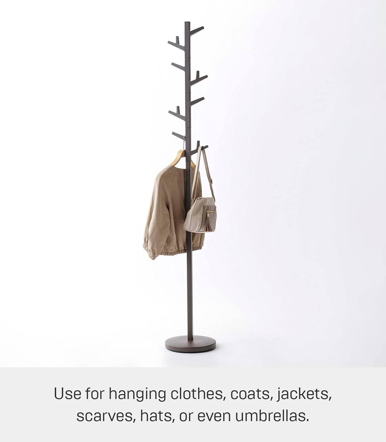 image:imageYAMAZAKI Home Branch Coat Rack TreeStanding Coat and Hat Hanger 69 SteelBrown