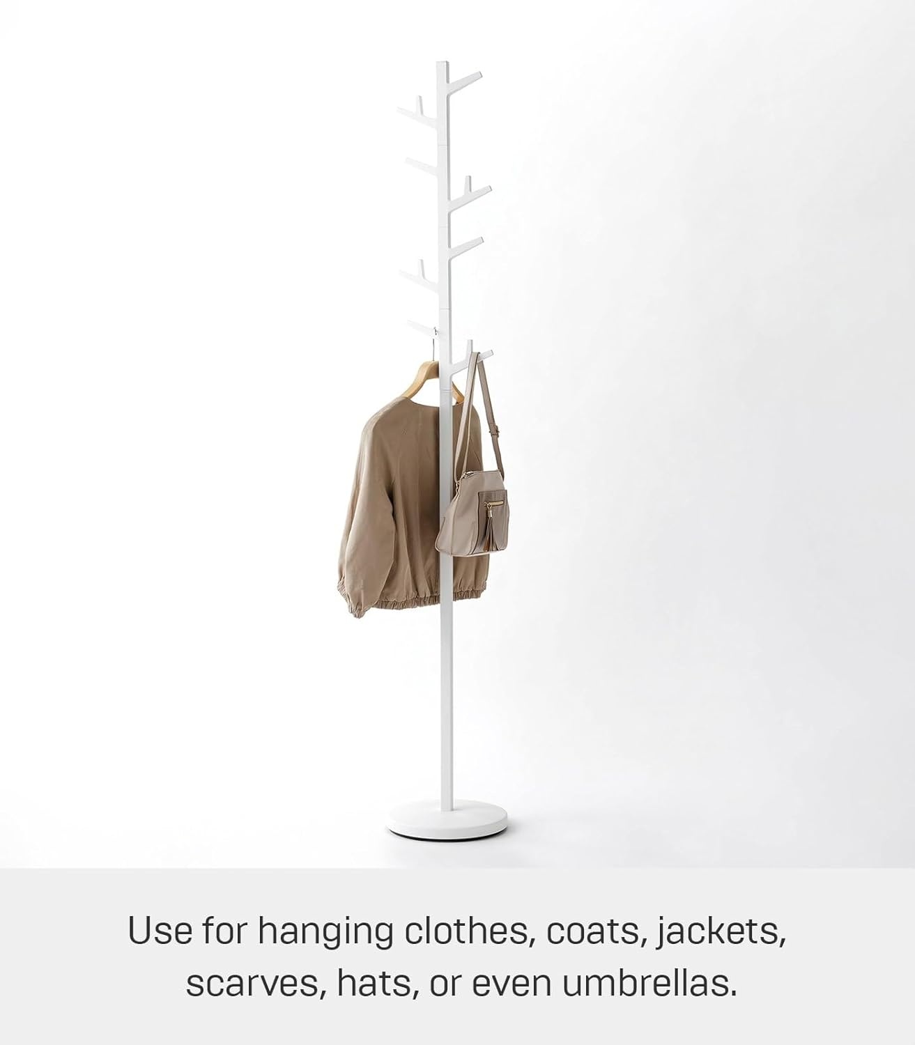 image:imageYAMAZAKI Home Branch Coat Rack TreeStanding Coat and Hat Hanger 69 SteelWhite