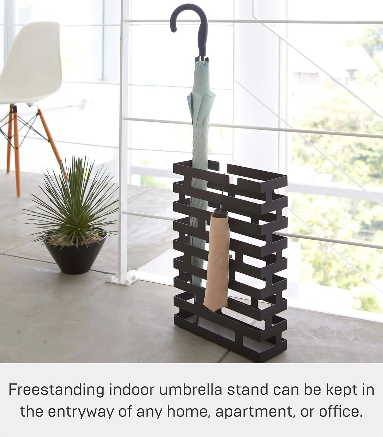 image:imageYAMAZAKI Home Brick Umbrella Stand Storage for Umbrellas amp Walking Canes Rectangle Steel Holds 8 Umbrellas