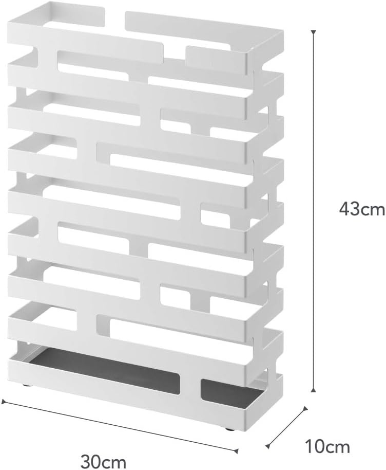 image:imageYAMAZAKI Home Brick Umbrella Stand Storage for Umbrellas amp Walking Canes Square Steel Holds 4 UmbrellasWhite