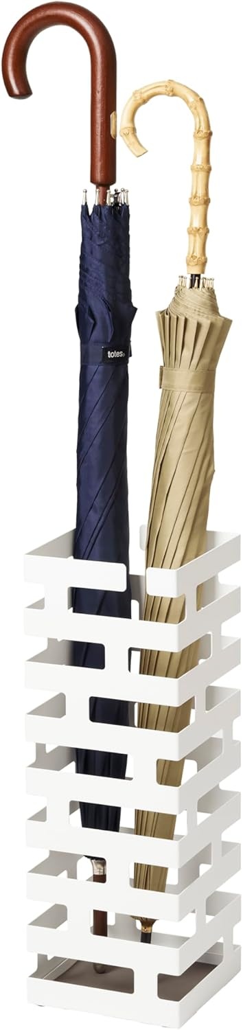 image:imageYAMAZAKI Home Brick Umbrella Stand Storage for Umbrellas amp Walking Canes Square Steel Holds 4 UmbrellasWhite