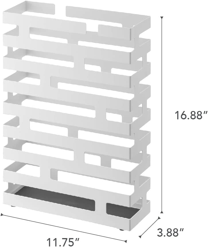 image:imageYAMAZAKI Home Brick Umbrella Stand Storage for Umbrellas amp Walking Canes Square Steel Holds 4 UmbrellasWhite
