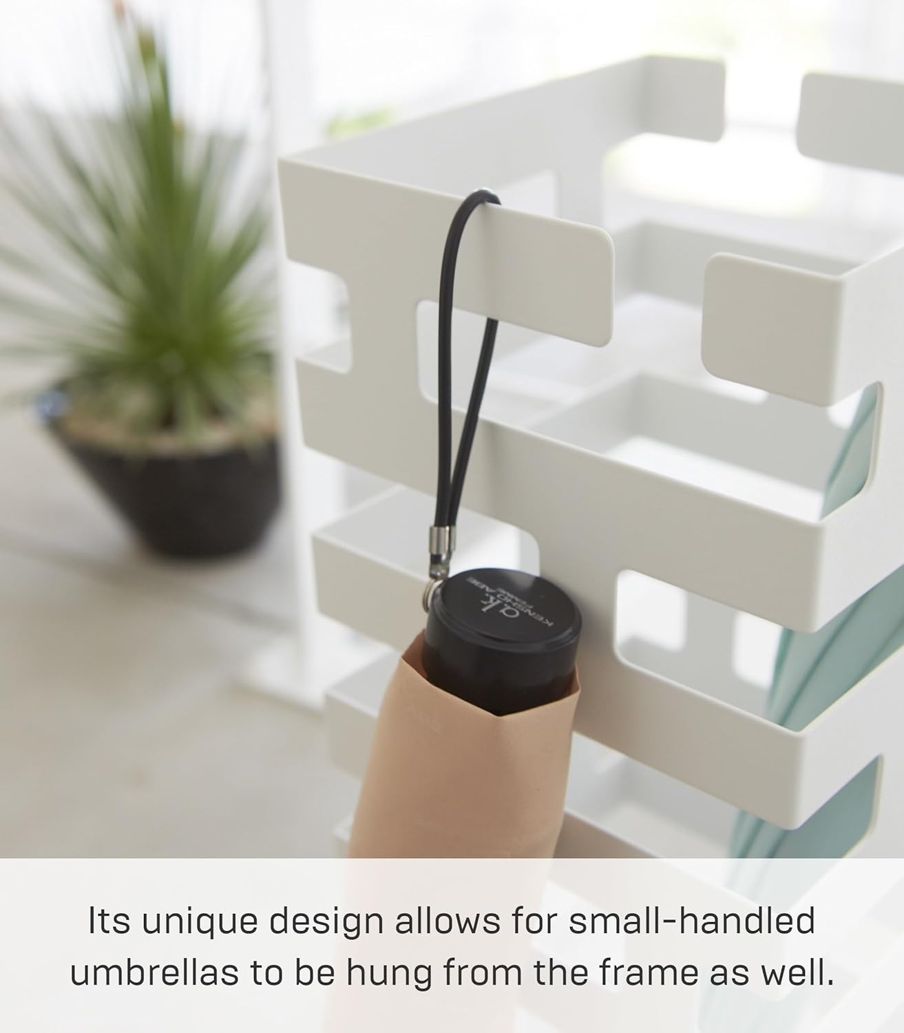 image:imageYAMAZAKI Home Brick Umbrella Stand Storage for Umbrellas amp Walking Canes Square Steel Holds 4 UmbrellasWhite