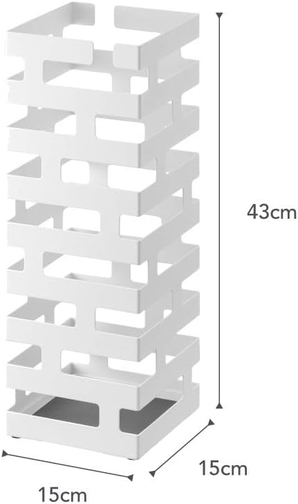 image:imageYAMAZAKI Home Brick Umbrella Stand Storage for Umbrellas amp Walking Canes Square Steel Holds 4 UmbrellasWhite