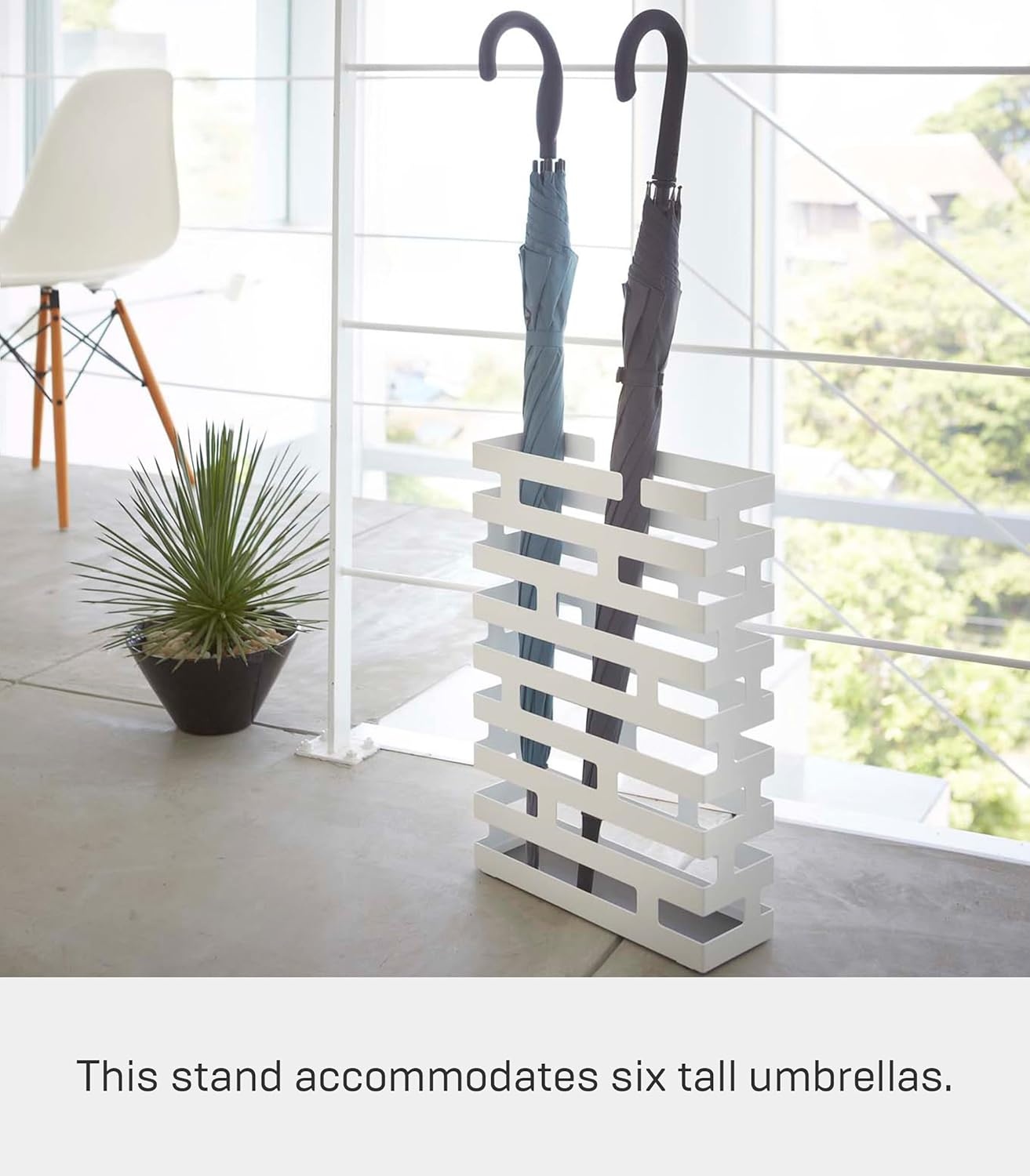 image:imageYAMAZAKI Home Brick Umbrella Stand Storage for Umbrellas amp Walking Canes Square Steel Holds 4 UmbrellasWhite