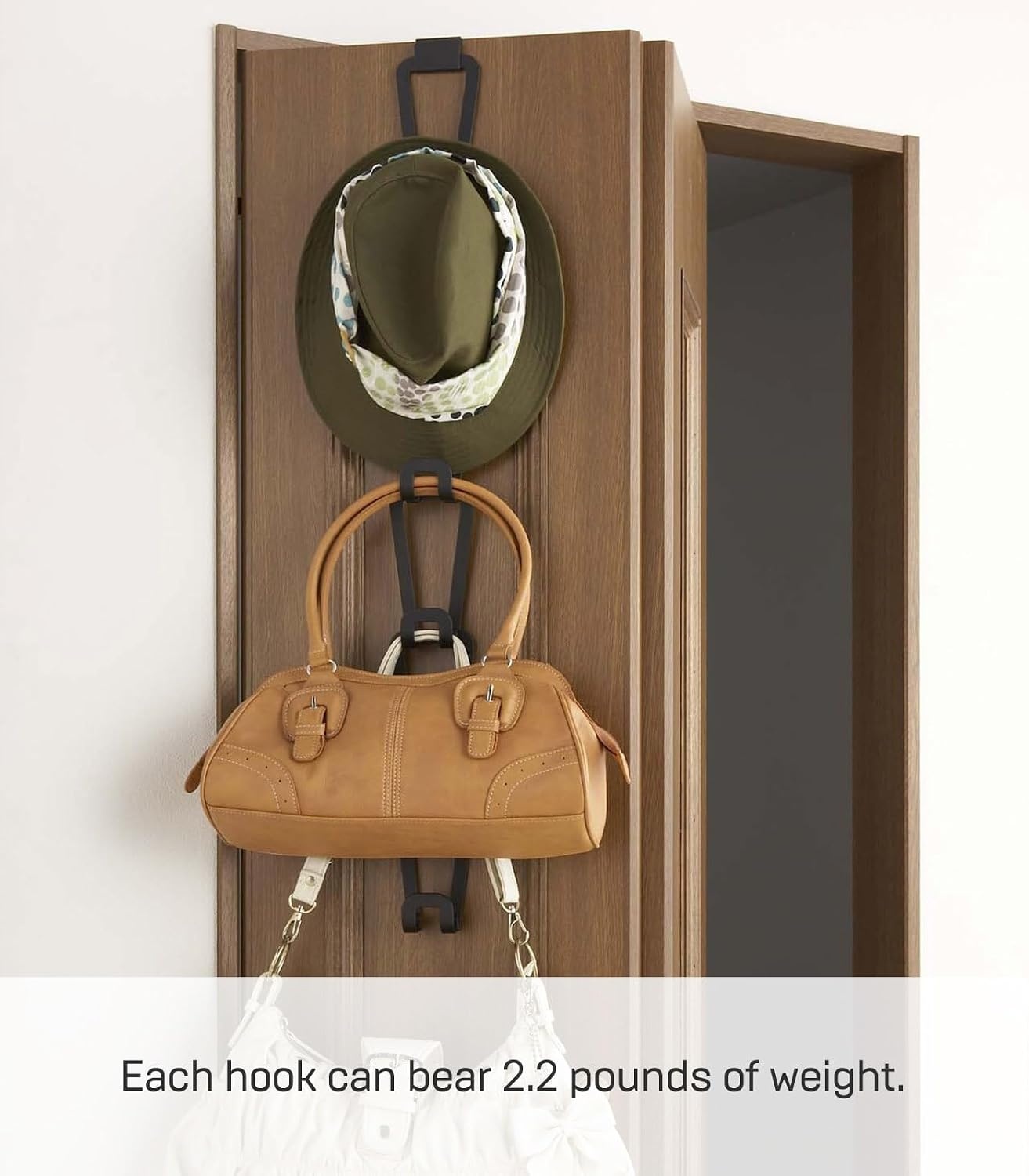 image:imageYAMAZAKI Home Chain Link Bag Holder Closet Storage Hanging Organizer Rack Steel One Size BlackBlack