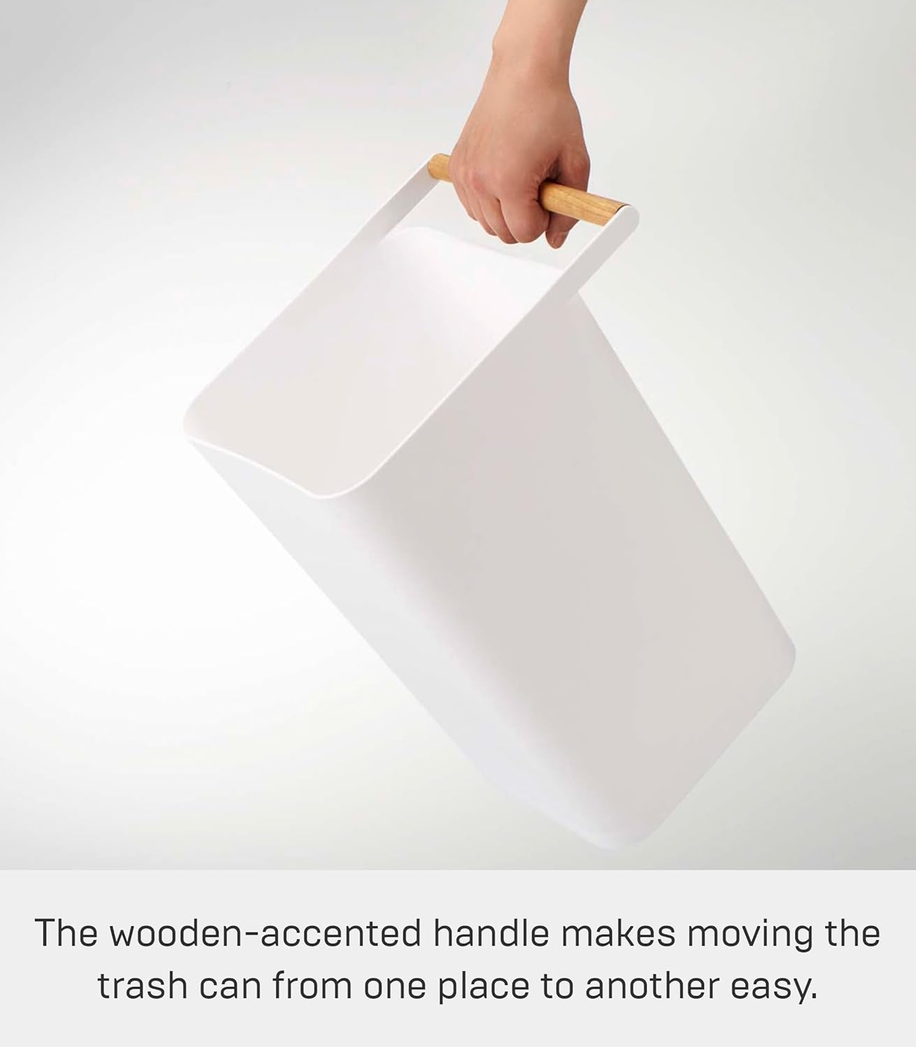 image:imageYAMAZAKI Home Como Como Modern Slim Square Trash Can Garbage Waste Basket for Bathroom Kitchen Abs PlasticWhite