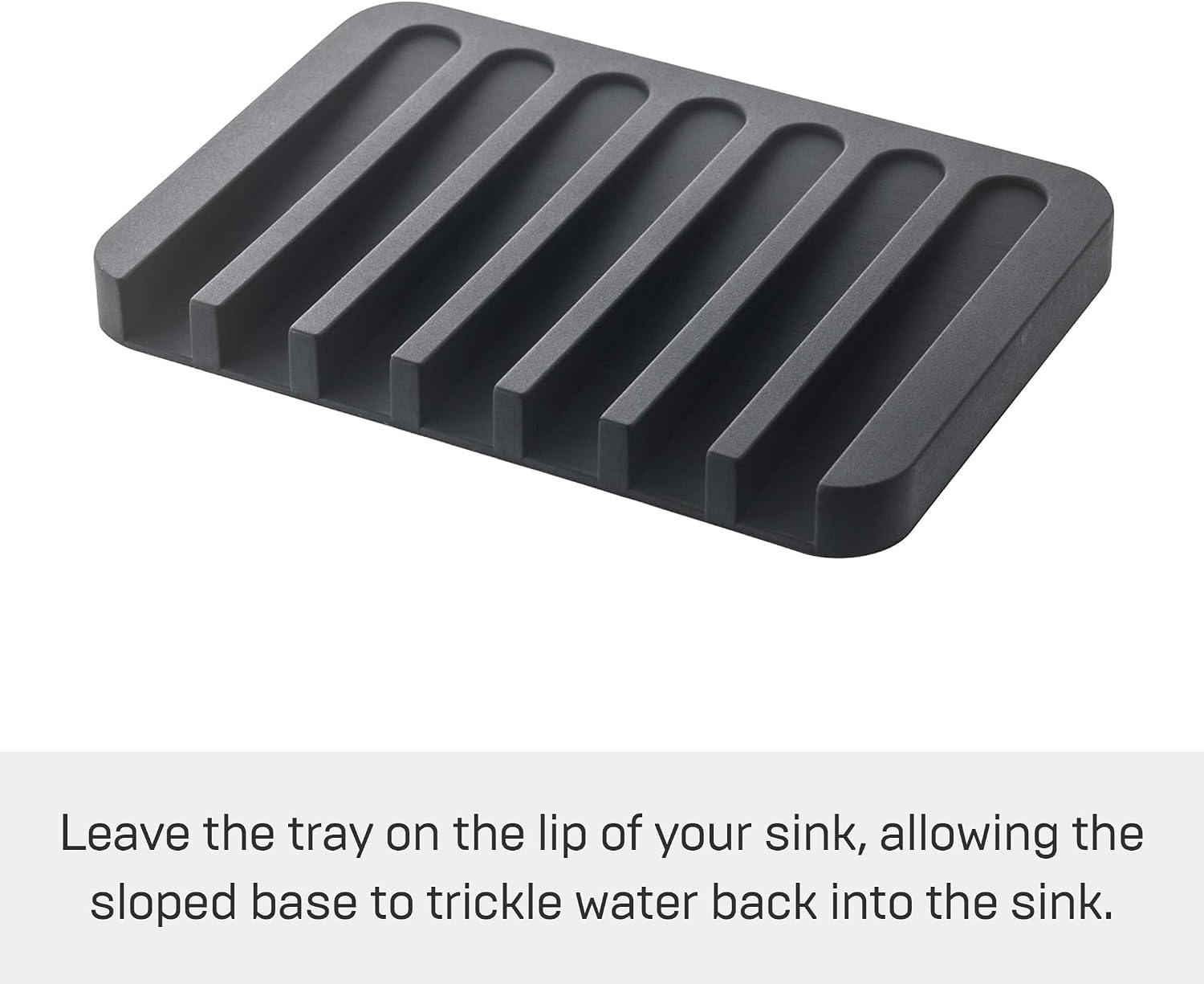 image:imageYAMAZAKI Home Flow Soap Tray Silicone Holder Dish for Sink Silicone