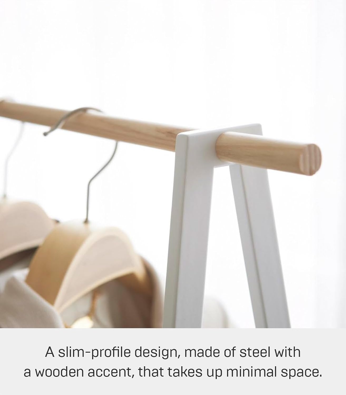 image:imageYAMAZAKI Home Freestanding Coat Hanger Clothes Rack with Shelf Steel One Size WhiteWhite