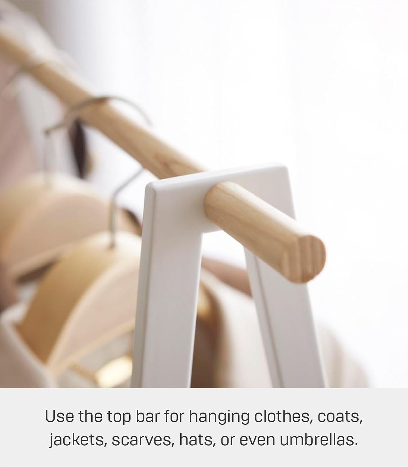 image:imageYAMAZAKI Home Freestanding Coat Hanger Clothes Rack with Shelf Steel One Size WhiteWhite