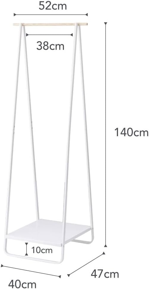 image:imageYAMAZAKI Home Freestanding Coat Hanger Clothes Rack with Shelf Steel One Size WhiteWhite
