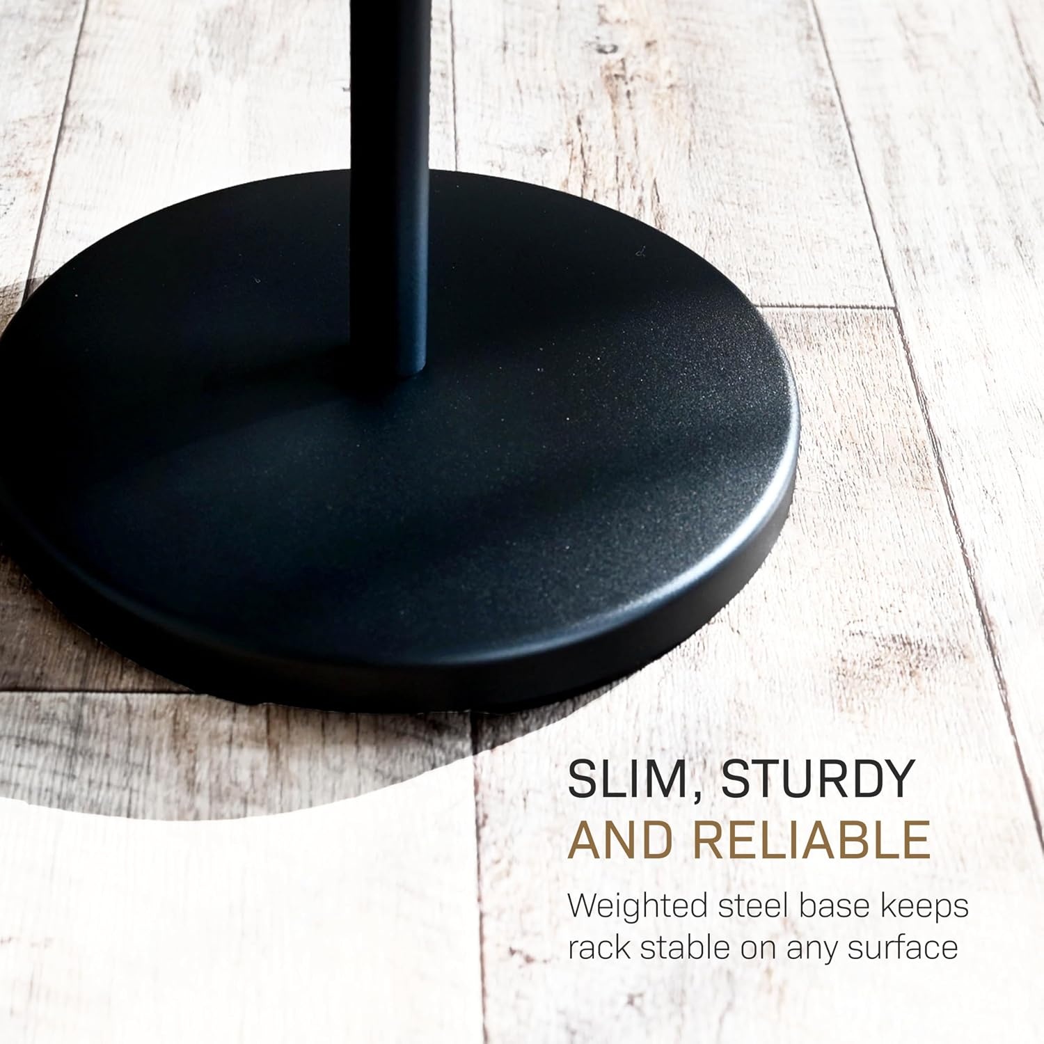image:imageYAMAZAKI Home Freestanding Coat Rack Stand Modern Coat Tree with Wooden Hooks Standing Coat Hanger for Entryway Sturdy Weighted Base Steel Black Easy AssemblyBlack