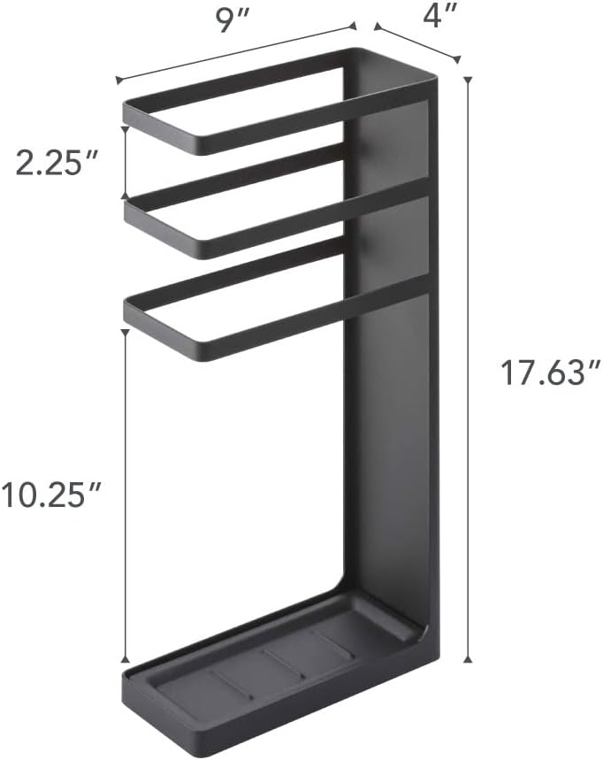 image:imageYAMAZAKI Home Layer Freestanding Umbrella HolderUmbrella Stand For UmbrellasCanesWalking Sticks Steel Holds Umbrellas At Least 105 LongBlack