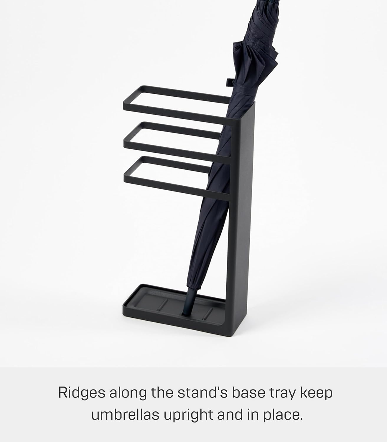 image:imageYAMAZAKI Home Layer Freestanding Umbrella HolderUmbrella Stand For UmbrellasCanesWalking Sticks Steel Holds Umbrellas At Least 105 LongBlack