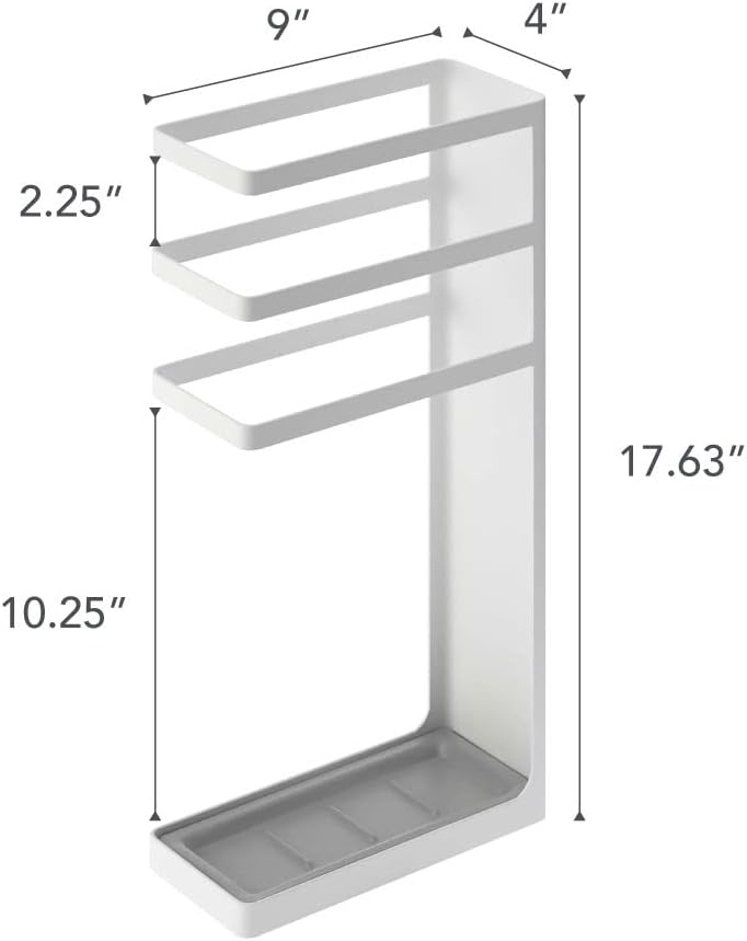 image:imageYAMAZAKI Home Layer Freestanding Umbrella HolderUmbrella Stand For UmbrellasCanesWalking Sticks Steel Holds Umbrellas At Least 105 LongWhite