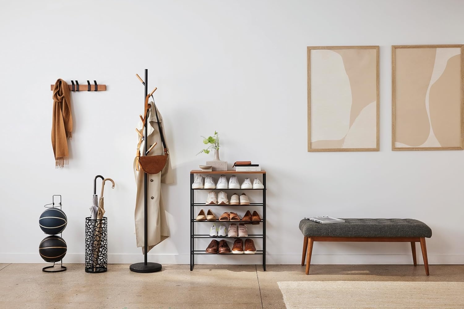 image:imageYAMAZAKI Home Nest Umbrella Stand Storage for Umbrellas and Walking Canes Round Steel Holds Up to 6 Umbrellas
