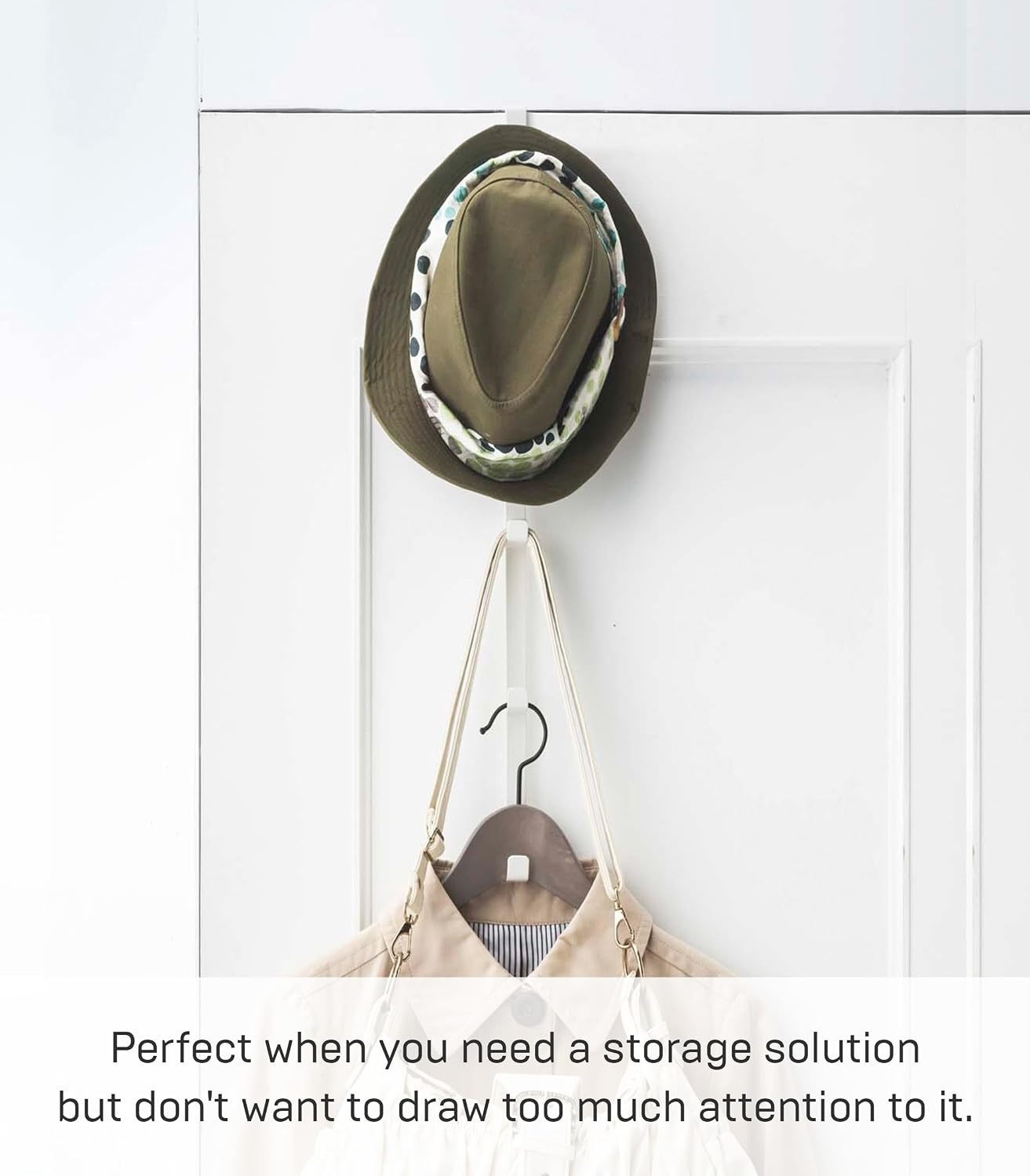 image:imageYAMAZAKI Home Over The Door Hooks Vertical Hanging Coat Rack Steel OverTheDoor No Assembly Req Fits Doors up to 1375 ThickWhite