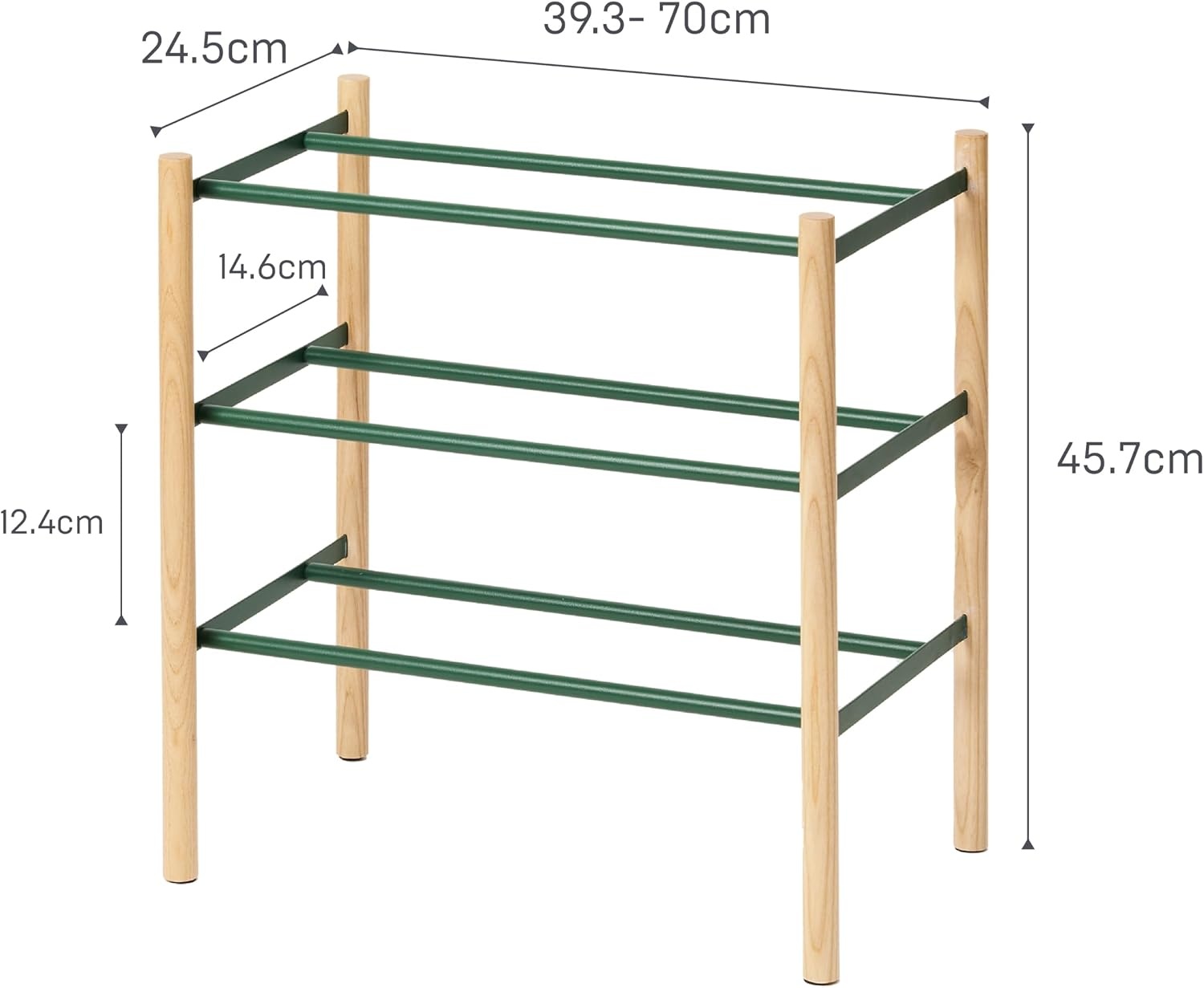 image:imageYAMAZAKI Home Plain Expandable 3Tiered Space Saving Shoe Rack Metal Shoe Organizer For Entryway Or Bedroom 18 Steel Holds 12 To 16 ShoesForest Green