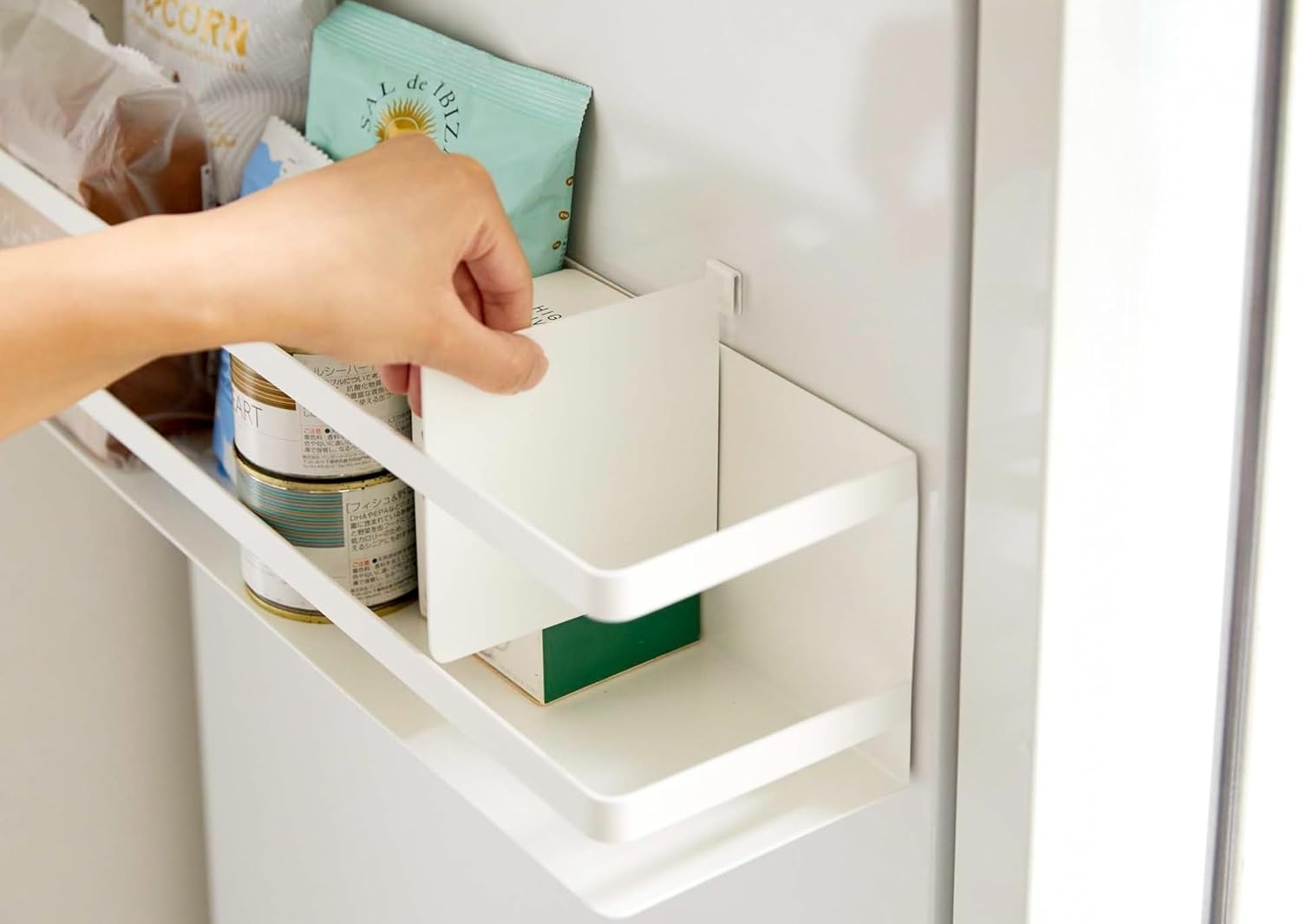 image:imageYAMAZAKI Home Plate Magnet Kitchen Storage Basket Utensil Organizer Magnetic Holder Steel