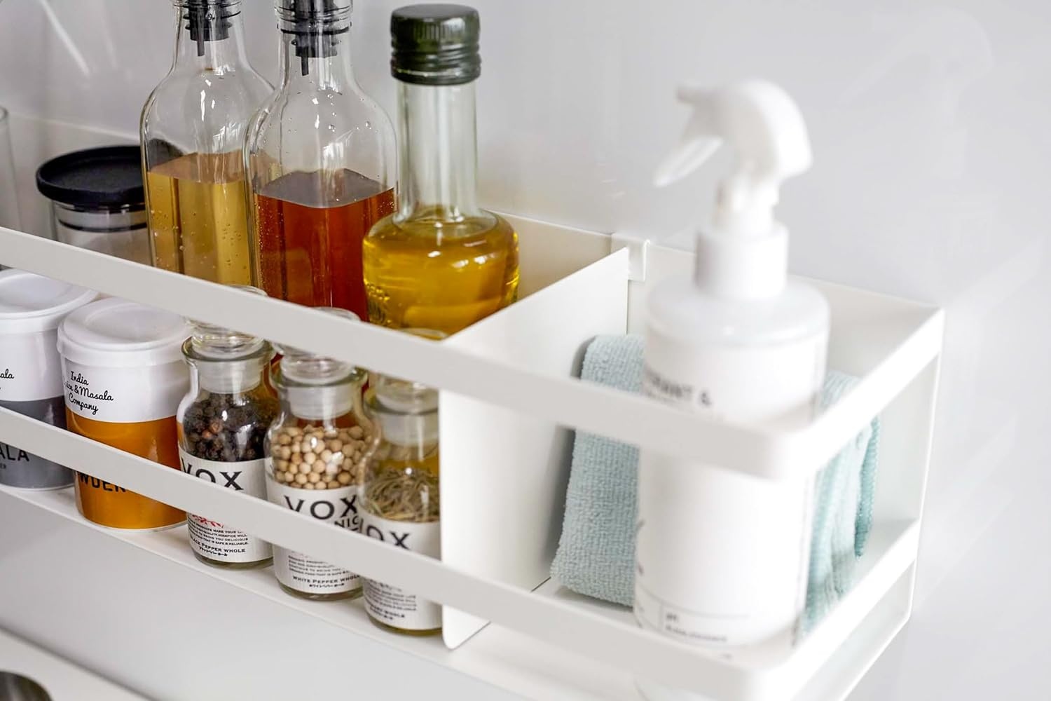 image:imageYAMAZAKI Home Plate Magnet Kitchen Storage Basket Utensil Organizer Magnetic Holder Steel