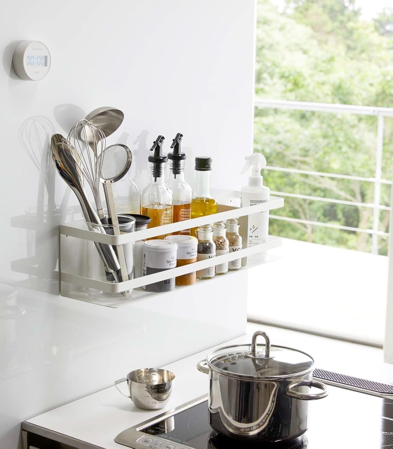 image:imageYAMAZAKI Home Plate Magnet Kitchen Storage Basket Utensil Organizer Magnetic Holder Steel