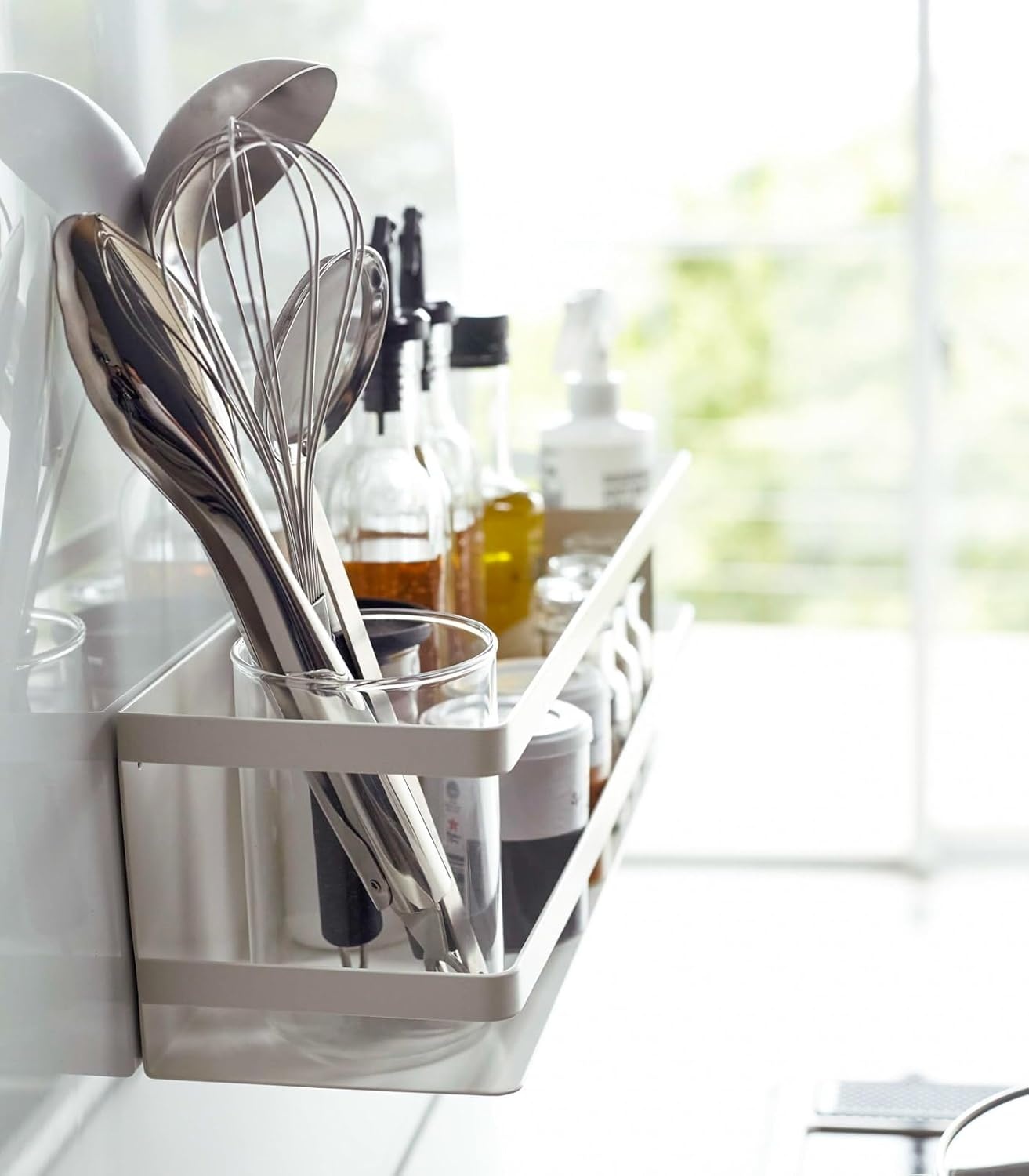 image:imageYAMAZAKI Home Plate Magnet Kitchen Storage Basket Utensil Organizer Magnetic Holder Steel