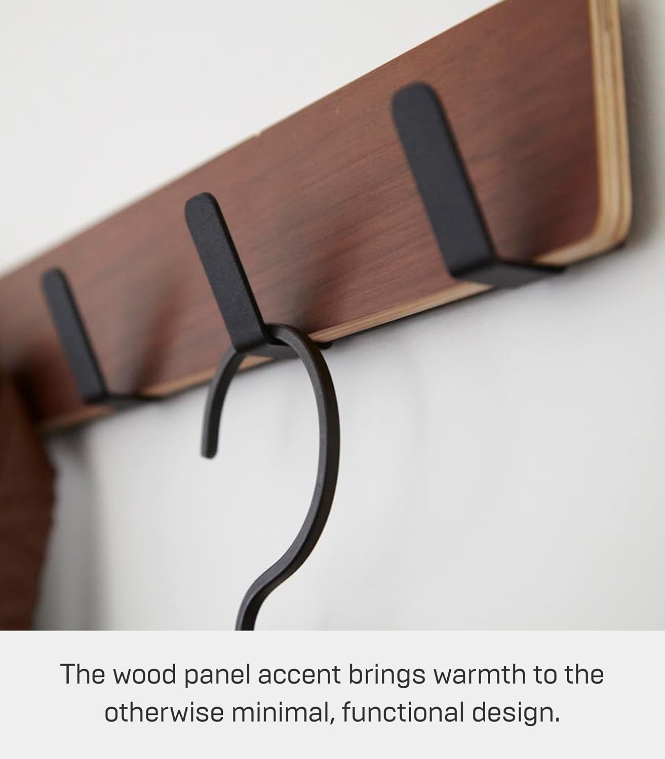 image:imageYAMAZAKI Home Ply Over The Door Hooks Hanging Coat Rack Wood OverTheDoor Minimal Assembly ReqWalnut