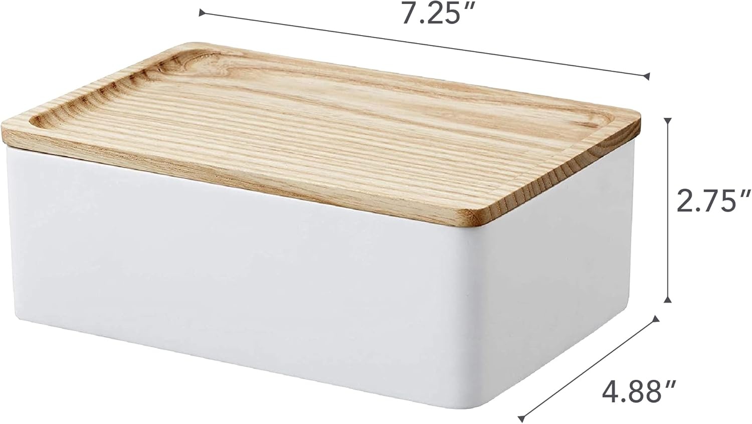 image:imageYAMAZAKI Home Rin Accessory Box With Wooden Lid For Jewelry Watches Or Sunglasses PolystoneAsh