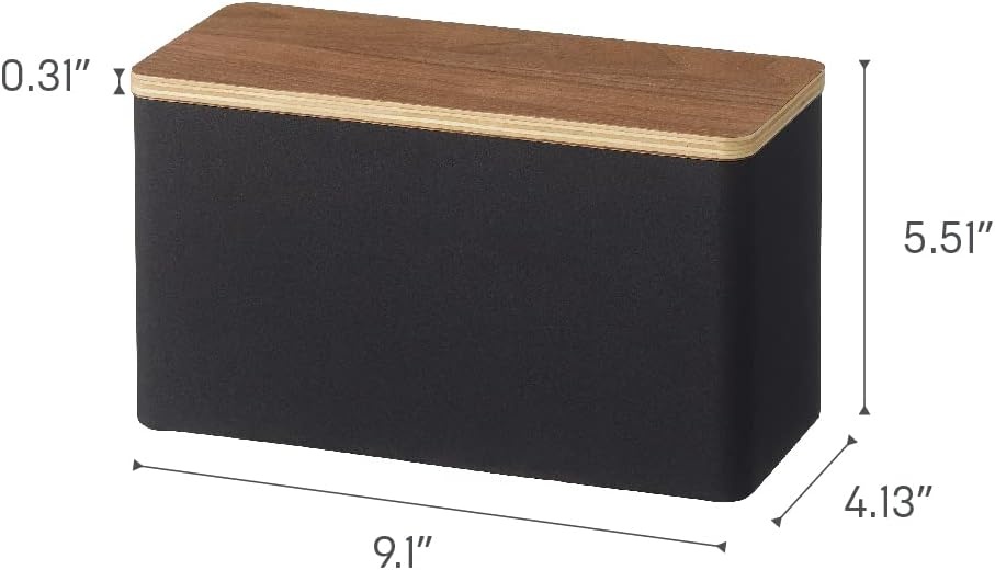 image:imageYAMAZAKI Home Rin Countertop Organizer Bathroom Kitchen Counter Organizer Metal Toiletries Holder Steel WoodBlack