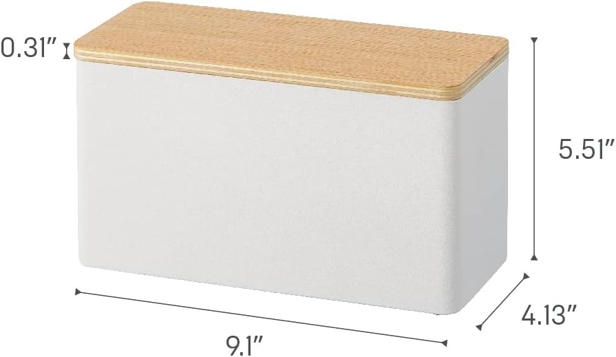 image:imageYAMAZAKI Home Rin Countertop Organizer Bathroom Kitchen Counter Organizer Metal Toiletries Holder Steel WoodWhite