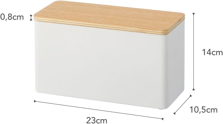 image:imageYAMAZAKI Home Rin Countertop Organizer Bathroom Kitchen Counter Organizer Metal Toiletries Holder Steel WoodWhite