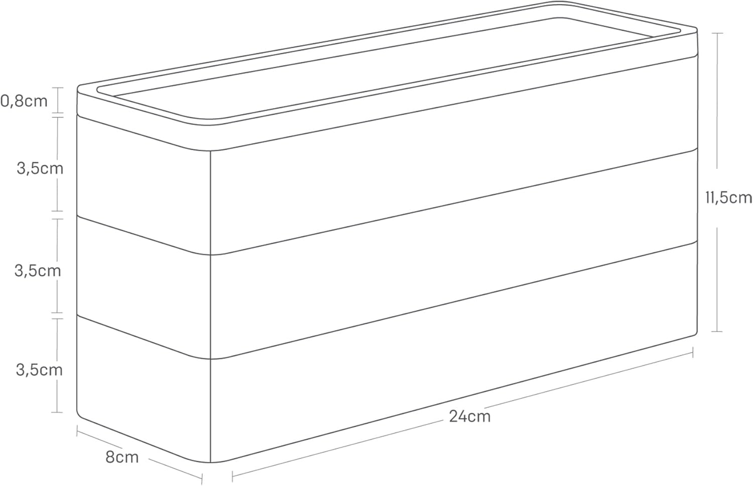 image:imageYAMAZAKI Home Rin Stacking Watch And Accessory Case Jewelry Box Organizer For Glasses Plastic WoodWhite