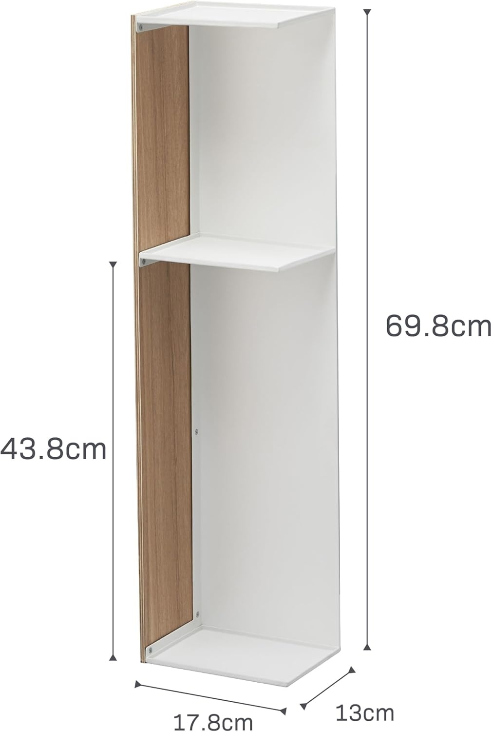 image:imageYAMAZAKI Home Rin Toilet Organizer Slim Bathroom Storage Shelves Steel Wood Ash