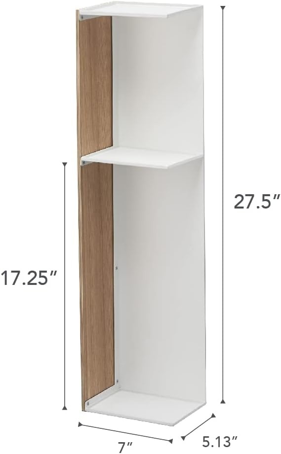 image:imageYAMAZAKI Home Rin Toilet Organizer Slim Bathroom Storage Shelves Steel Wood Ash