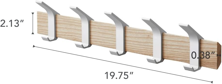 image:imageYAMAZAKI Home Rin WallMounted Coat Hanger Brown Steel WoodAsh