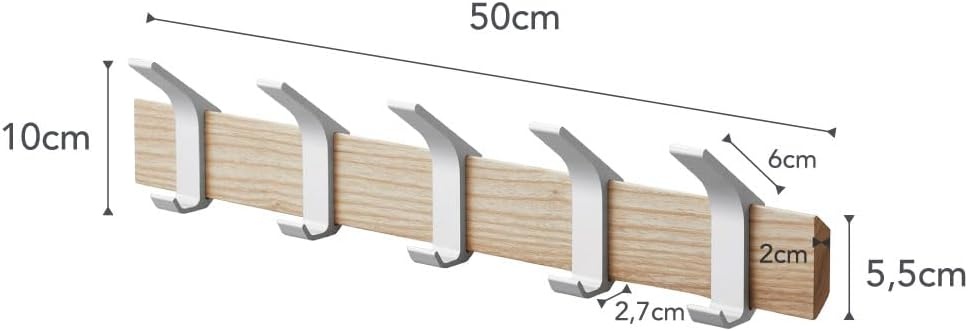 image:imageYAMAZAKI Home Rin WallMounted Coat Hanger Brown Steel WoodAsh