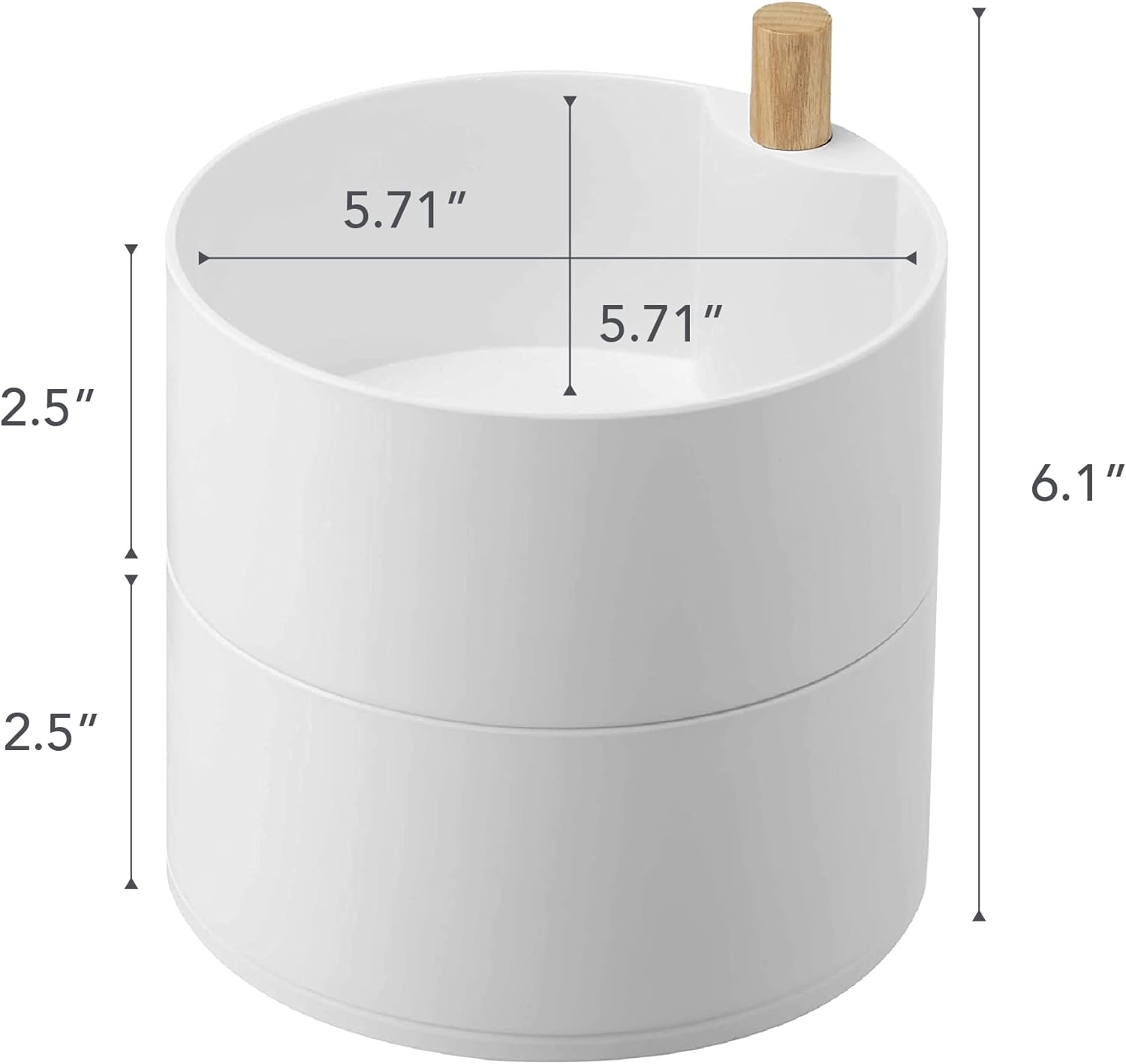 image:imageYAMAZAKI Home Rotating Accessory Organizer 2Tier Storage Box Watch or Glasses Holder Large Plastic Wood