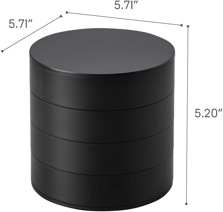 image:imageYAMAZAKI Home Rotating Jewelry Organizer 4Tier Storage Box Stacked Accessory TraysBlack