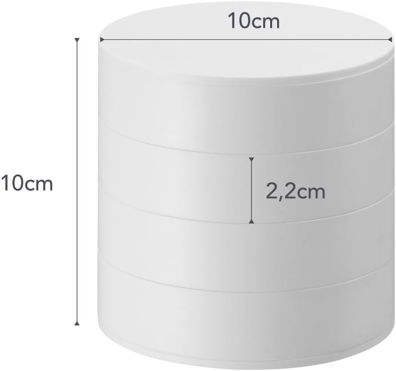 image:imageYAMAZAKI Home Rotating Jewelry Organizer 4Tier Storage Box Stacked Accessory TraysWhite