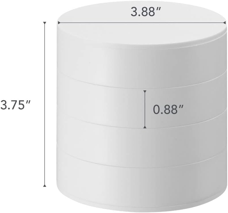image:imageYAMAZAKI Home Rotating Jewelry Organizer 4Tier Storage Box Stacked Accessory TraysWhite