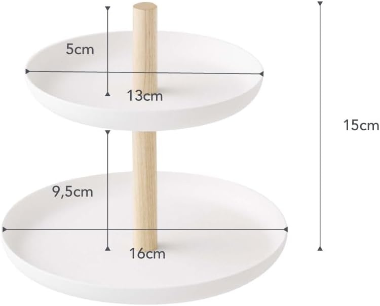 image:imageYAMAZAKI Home Round Standing Mirror with TwoTiered Accessory Trays Bathroom and Bedroom Organizer Steel Wood Mirror Diameter 59 InchesNo Mirror