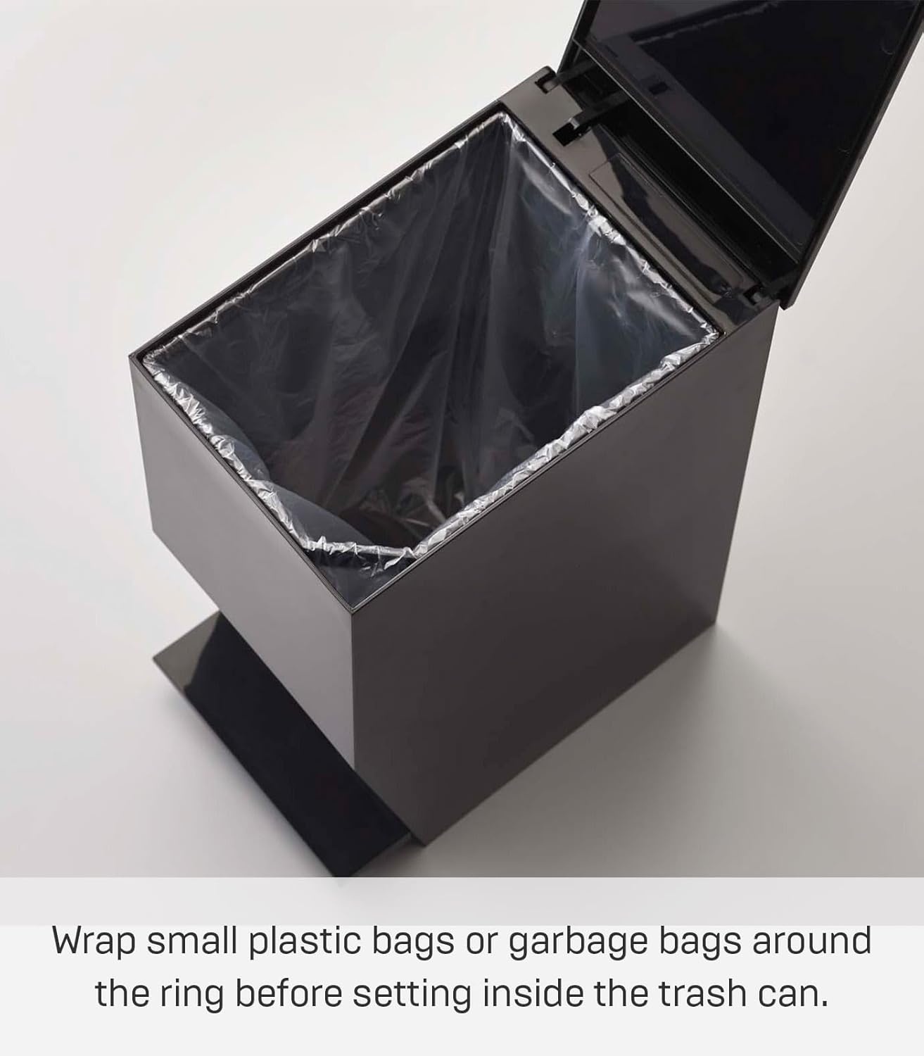 image:imageYAMAZAKI Home Sanitary Step Trash Can Small Space Waste Bin for Bathroom Kitchen ABS Plastic One Size WhiteBlack