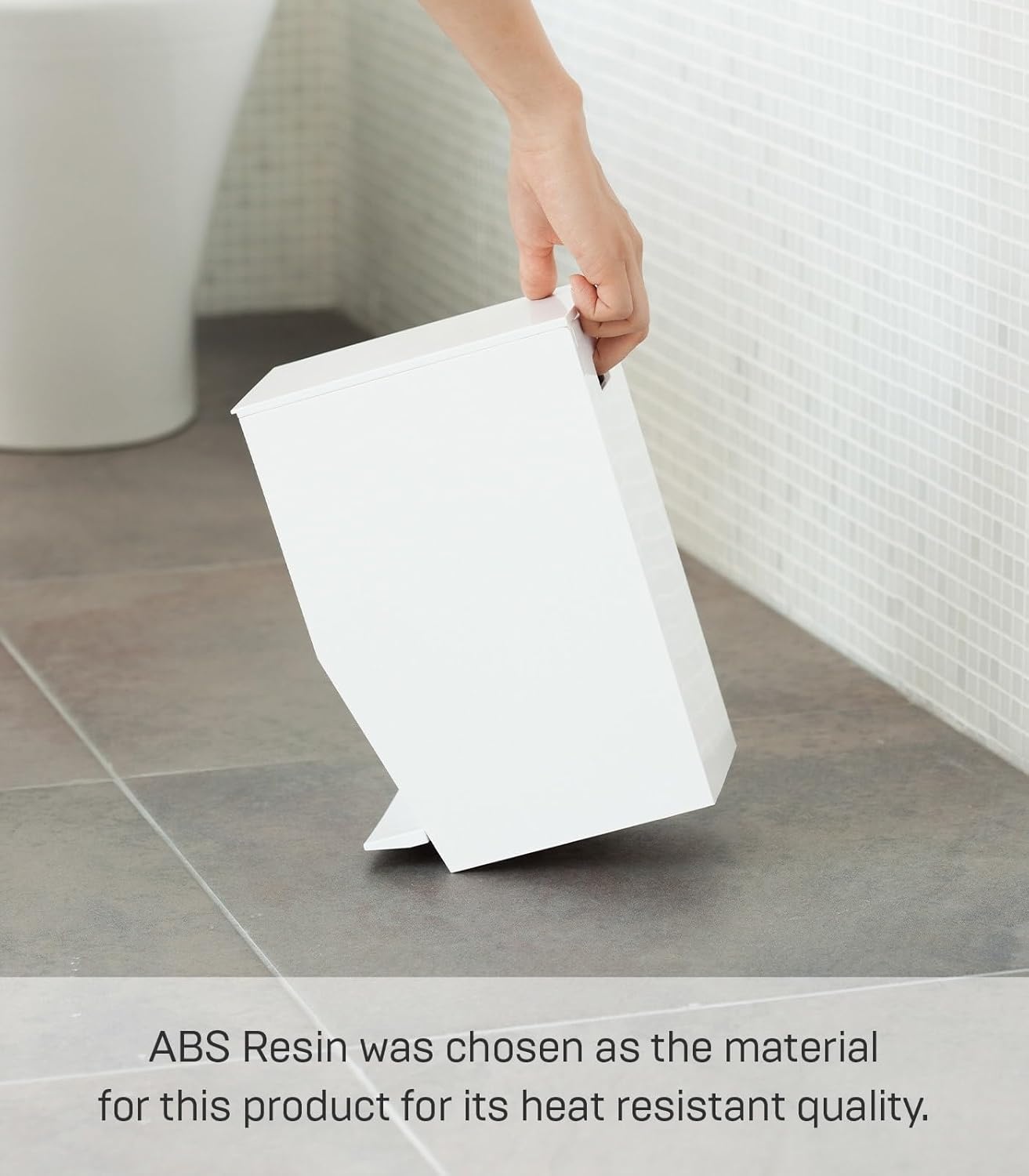 image:imageYAMAZAKI Home Sanitary Step Trash Can Small Space Waste Bin for Bathroom Kitchen ABS Plastic One Size WhiteWhite