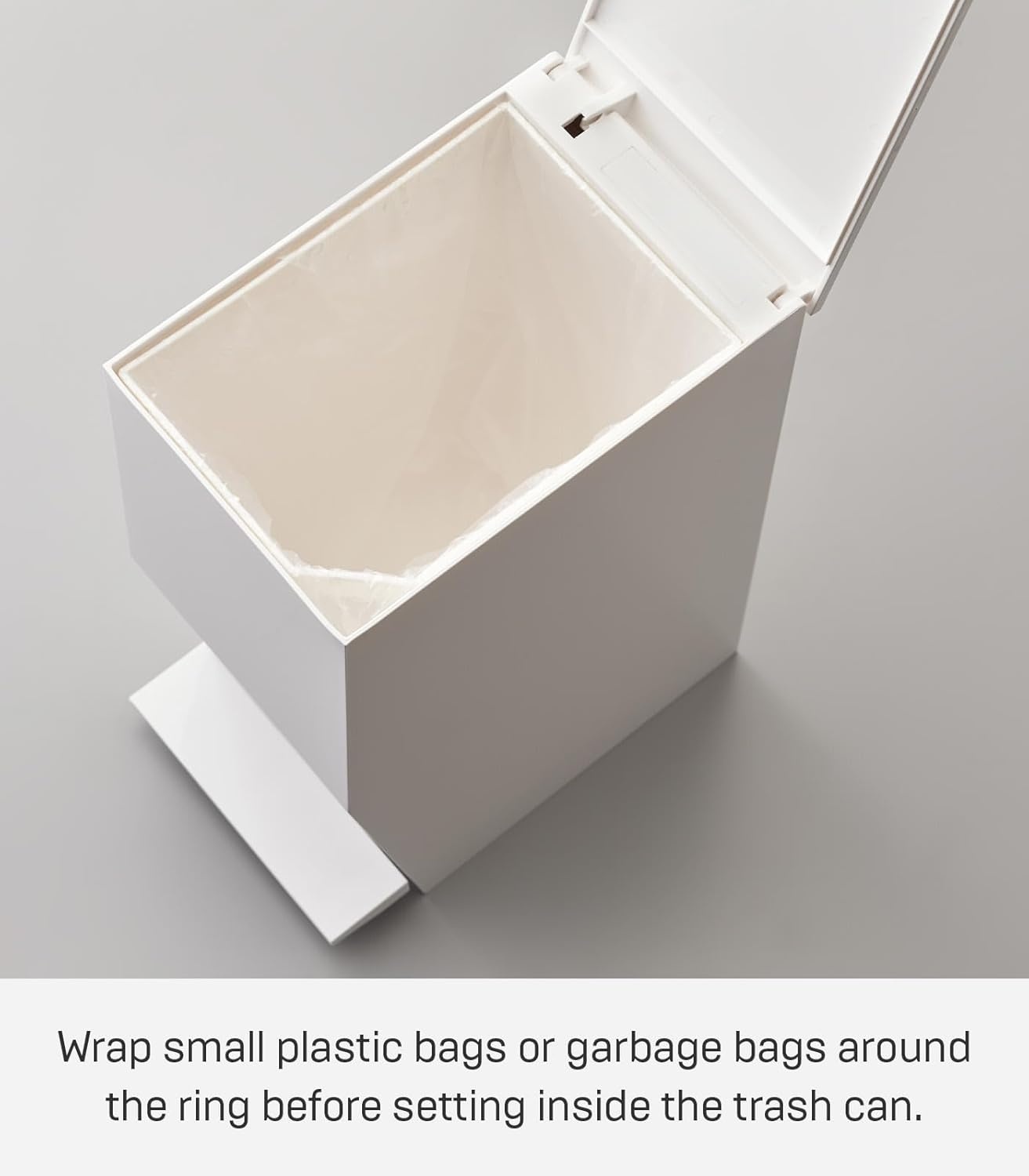 image:imageYAMAZAKI Home Sanitary Step Trash Can Small Space Waste Bin for Bathroom Kitchen ABS Plastic One Size WhiteWhite