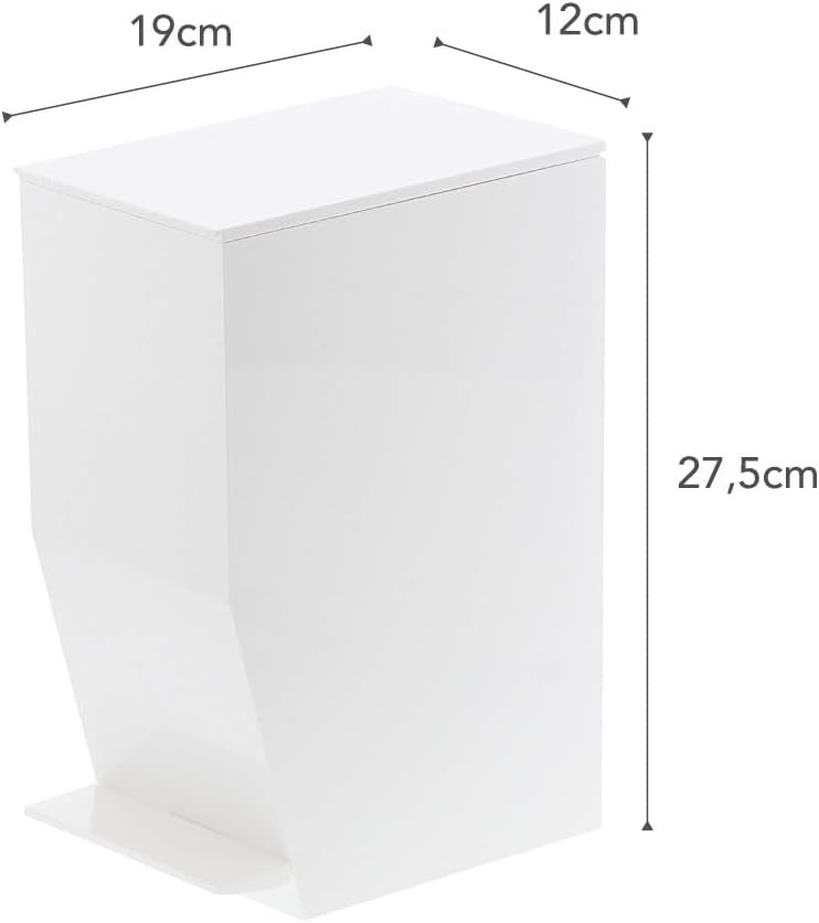 image:imageYAMAZAKI Home Sanitary Step Trash Can Small Space Waste Bin for Bathroom Kitchen ABS Plastic One Size WhiteWhite