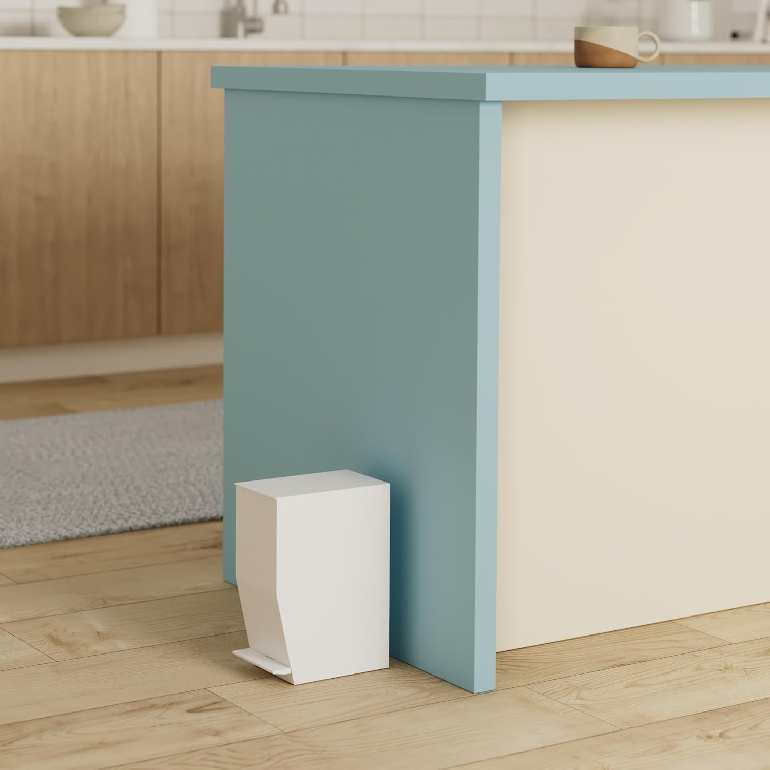image:imageYAMAZAKI Home Sanitary Step Trash Can Small Space Waste Bin for Bathroom Kitchen ABS Plastic One Size WhiteWhite